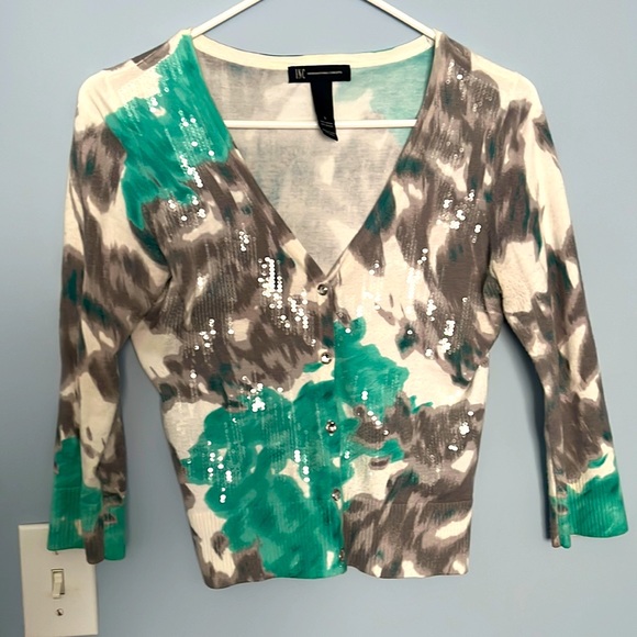 Grey/teal cardigan from INC, size small - Picture 1 of 7